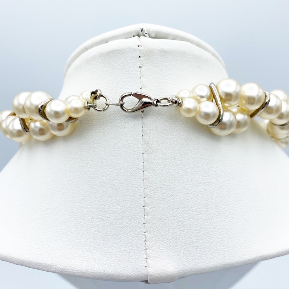 Champagne Faux Pearl Twisted Collar Necklace Vintage Inspired Necklace - Picture 4 of 10